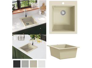 8721115438251 - Vidaxl - Granitspüle Einzelbecken Beige - Spülbecken - Küchenspüle - Home & Living - Beige