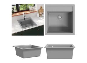 8721115438596 - Granit-Küchenspüle Einzelbecken Grau - Spülbecken - Küchenspüle - Home & Living - Grau 8721115438596 - Granit-Küchenspüle Einzelbecken Grau - Spülbecken - Küchenspüle - Home & Living - Grau