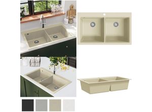 8721115438671 - Vidaxl - Granitspüle Doppelbecken Beige - Küchenspüle - Küchenspülen - Home & Living - Beige