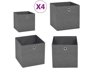 8721115475768 - Vidaxl - Aufbewahrungsboxen 4 Stk Vliesstoff 28x28x28 cm Grau - Aufbewahrungsbox - Aufbewahrungsboxen - Home & Living - Grau