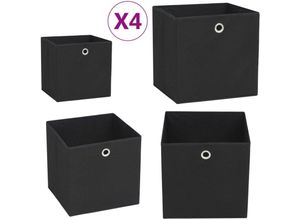 8721115475867 - Vidaxl - Aufbewahrungsboxen 4 Stk Vliesstoff 28x28x28 cm Schwarz - Aufbewahrungsbox - Aufbewahrungsboxen - Home & Living - Schwarz