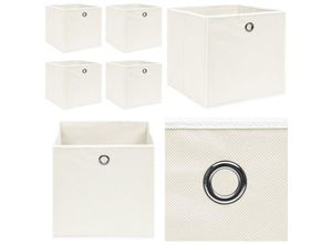 8721115476055 - Aufbewahrungsboxen 4 Stk Weiß 32x32x32 cm Stoff - Aufbewahrungsbox - Aufbewahrungsboxen - Home & Living - Weiß