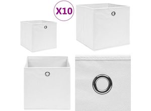 8721115476284 - Vidaxl - Aufbewahrungsboxen 10 Stk Vliesstoff 28x28x28 cm Weiß - Aufbewahrungsbox - Aufbewahrungsboxen - Home & Living - Weiß