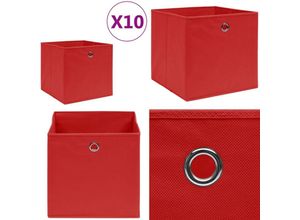 8721115476291 - Vidaxl - Aufbewahrungsboxen 10 Stk Vliesstoff 28x28x28 cm Rot - Aufbewahrungsbox - Aufbewahrungsboxen - Home & Living - Rot