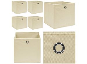 8721115476420 - Aufbewahrungsboxen 4 Stk Creme 32x32x32 cm Stoff - Aufbewahrungsbox - Aufbewahrungsboxen - Home & Living - Creme