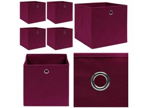 8721115476499 - Vidaxl - Aufbewahrungsboxen 4 Stk Dunkelrot 32x32x32cm Stoff - Aufbewahrungsbox - Aufbewahrungsboxen - Home & Living - Rot