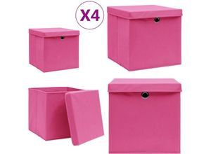 8721115476512 - Vidaxl - Aufbewahrungsboxen mit Deckeln 4 Stk 28x28x28 cm Rosa - Aufbewahrungsbox - Aufbewahrungsboxen - Home & Living - Rosa