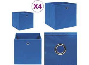 8721115477076 - Vidaxl - Aufbewahrungsboxen 4 Stk Vliesstoff 28x28x28 cm Blau - Aufbewahrungsbox - Aufbewahrungsboxen - Home & Living - Blau