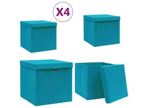 8721115477151 - Vidaxl - Aufbewahrungsboxen mit Deckeln 4 Stk 28x28x28 cm Babyblau - Aufbewahrungsbox - Aufbewahrungsboxen - Home & Living - Blau