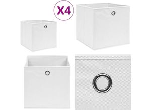 8721115477168 - Vidaxl - Aufbewahrungsboxen 4 Stk Vliesstoff 28x28x28 cm Weiß - Aufbewahrungsbox - Aufbewahrungsboxen - Home & Living - Weiß