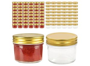 8721115479032 - Marmeladengläser mit goldenem Deckel 48 Stk 110 ml - Marmeladenglas - Marmeladengläser - Home & Living - Gold