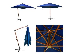 8721115537985 - Vidaxl - Ampelschirm mit Mast Azurblau 3x3 m Massivholz Tanne - Sonnenschirm - Sonnenschirme - Home & Living - Blau