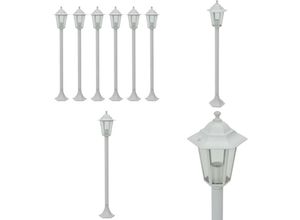 8721115700853 - Vidaxl - Garten-Pollerleuchte 6 Stk E27 110 cm Aluminium Weiß - Gartenleuchte - Gartenleuchten - Home & Living - Weiß