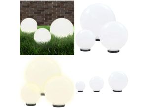 8721115700914 - LED-Gartenleuchten-Set 3-tlg Kugelförmig 20 30 40 cm PMMA - Kugelleuchte - Kugelleuchten - Home & Living - Weiß