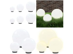 8721115700945 - 6 Stk LED-Gartenleuchten-Set Kugelförmig 20 30 40 cm PMMA - Kugelleuchte - Kugelleuchten - Home & Living - Weiß