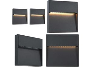 8721115701294 - Außenwandleuchten 2 Stk LED 3W Schwarz Quadratisch - Wandleuchte - Wandleuchten - Home & Living - Schwarz