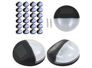 8721115701478 - Vidaxl - Solar-Außenleuchten für Wand led 24 Stk Rund Schwarz - Solarlampe - Solarlampen - Home & Living - Schwarz