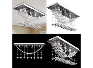 8721115703267 - Vidaxl - Weiße Deckenlampe mit funkelnden Glasperlen 8 x G9 29 cm - Deckenleuchte - Deckenleuchten - Home & Living - Silber