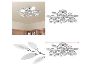 8721115703328 - Deckenleuchte Weiße & Klare Acrylglas-Blätter 3 × E14-Lampen - Deckenleuchte Deckenleuchten Kronleuchter Deckenlampe Deckenlampen Lampe Lampen 8721115703328 - Deckenleuchte Weiße & Klare Acrylglas-Blätter 3 × E14-Lampen - Deckenleuchte Deckenleuchten Kronleuchter Deckenlampe Deckenlampen Lampe Lampen