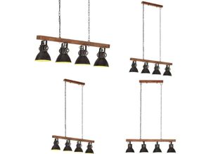 8721115708156 - Vidaxl - Deckenlampe Industriestil Schwarz E27 Mangoholz - Deckenleuchte - Deckenleuchten - Home & Living - Schwarz