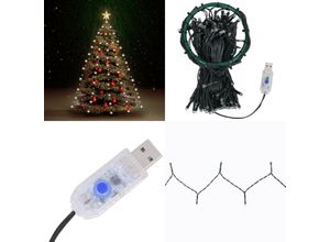 8721115708392 - Weihnachtsbaum-Lichternetz mit 210 LEDs 210 cm - Weihnachtsbeleuchtung - Weihnachtsbeleuchtungen - Home & Living - Weiß