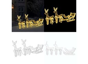 8721115764459 - Vidaxl - Weihnachtsbeleuchtung 2 Rentiere und Schlitten Mesh 648 LEDs - Weihnachtslicht - Weihnachtslichter - Home & Living