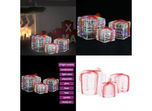 8721115768129 - LED-Geschenkboxen 3 Stk Weihnachtsdekoration Mehrfarbig - Weihnachtsgeschenkbox - Weihnachtsgeschenkboxen - Home & Living