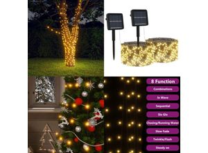 8721115768372 - Solar-Lichterkette 2 Stk 2x200 LED Warmweiß Innen Außen - Lichterkette - Lichterketten - Home & Living