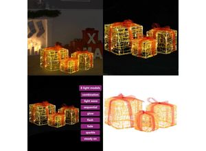 8721115770184 - LED-Geschenkboxen 3 Stk Weihnachtsdekoration Warmweiß - Weihnachtsgeschenkbox - Weihnachtsgeschenkboxen - Home & Living