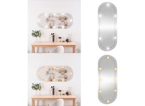 8721115778289 - Wandspiegel mit LED-Leuchten 40x90 cm Glas Oval - Wandspiegel mit LED-Leuchten - Wandspiegel mit LED-Beleuchtung - Home & Living