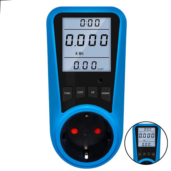 8721122161968 - P&P Goods Stromverbrauchsmessgerät - LCD-Bildschirm - V230 - blau