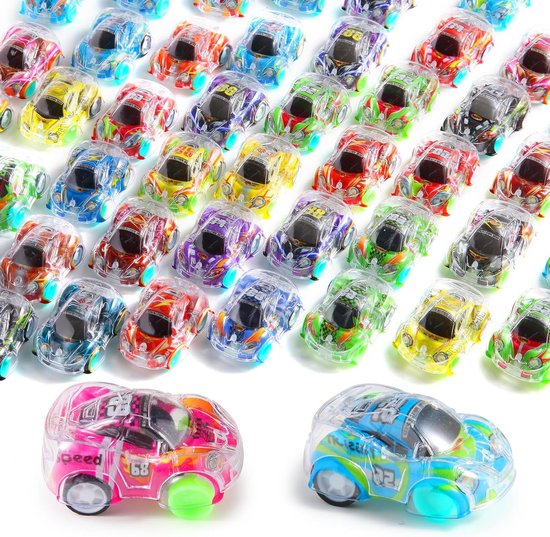 8721139360101 - 50x Spielzeugautos - Pull Back Cars - Selbstfahrendes Auto - Spielzeugauto Geschenke zum Verschenken - Grabbelton Leckere Geschenke für Kinder & Kleinkinder - Jungen - 5cm