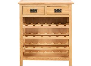 8721155089789 - Weinschrank 72x32x90 cm Massivholz Eiche - Braun - Maison Exclusive