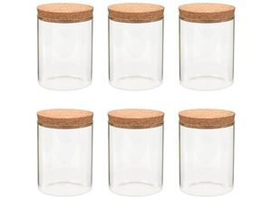 8721155104086 - Vorratsgläser mit Korkdeckel 6 Stk 650 ml - Transparent - Maison Exclusive