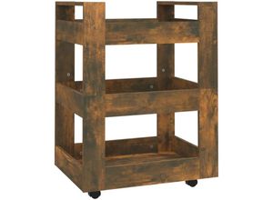 8721155447619 - Maison Exclusive - Küchenwagen Räuchereiche 60x45x80 cm Holzwerkstoff - Braun