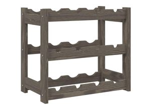 8721155525546 - Maison Exclusive - Weinregal für 12 Flaschen Grau Massivholz Kiefer - Grau