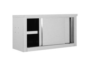 8721155686209 - Maison Exclusive - Wandhängeschrank mit Schiebetüren 90×40×50 cm Edelstahl - Grau