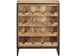 8721155724581 - Weinschrank 62x33x785 cm Raues Mangoholz - Braun - Maison Exclusive