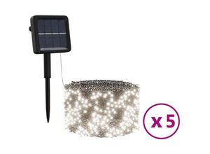 8721155774685 - Solar-Lichterketten 5 Stk 5x200 led Kaltweiß Innen Außen - Maison Exclusive