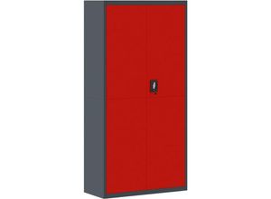 8721155827657 - Aktenschrank Anthrazit und Rot 90x40x180 cm Stahl - Anthrazit - Maison Exclusive