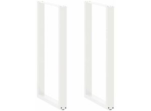 8721158311887 - Vidaxl - Couchtischbeine U-Form 2 Stk Weiß 60x(110-111) cm Stahl