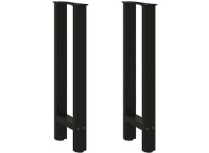 8721158312310 - Vidaxl - Couchtischbeine Schwarz 2 Stk 28x(72-73) cm Stahl