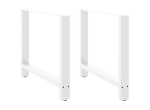 8721158312563 - Vidaxl - Couchtischbeine Weiß 2 Stk 90x(72-73) cm Stahl