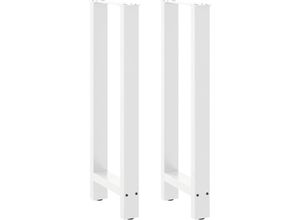8721158312808 - Couchtischbeine Weiß 2 Stk 50x(100-101) cm Stahl Vidaxl