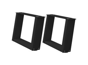 8721158314048 - Vidaxl - Couchtischbeine U-Form 2 Stk Schwarz 50x(30-31) cm Stahl