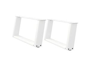 8721158314093 - Vidaxl - Couchtischbeine U-Form 2 Stk Weiß 60x(30-31) cm Stahl