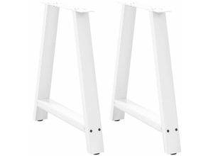 8721158315137 - Vidaxl - Couchtischbeine A-Form 2 Stk Weiß 70x(72-73) cm Stahl