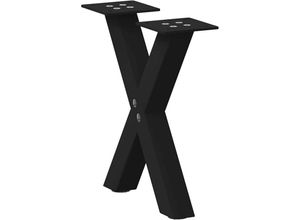 8721158315281 - Vidaxl - Couchtischbeine X-Form 2 Stk Schwarz 30x(30-31) cm Stahl