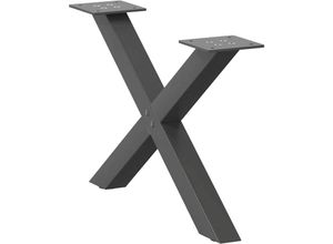 8721158315427 - Vidaxl - Couchtischbeine X-Form 2 Stk Anthrazit 60x(30-31) cm Stahl