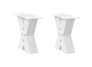 8721158315939 - Vidaxl - Couchtischbeine X-Form 2 Stk Weiß 40x(30-31) cm Stahl